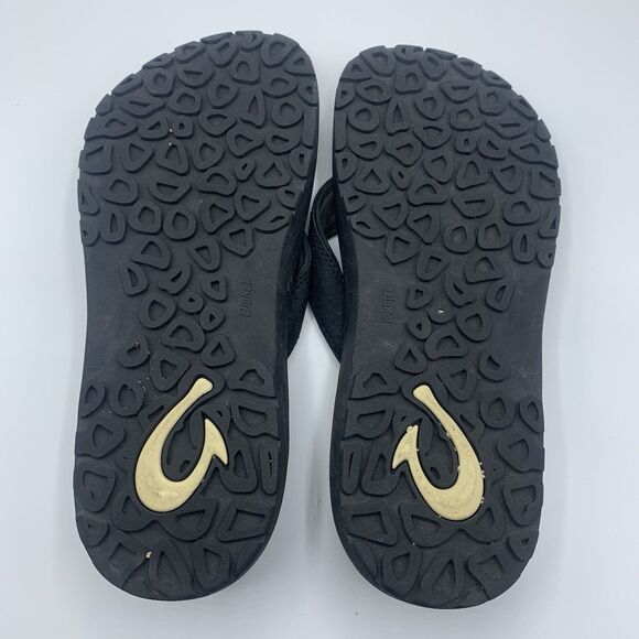 OluKai Ohana Mens Size 10 Black Flip Flop Sandal - Picture 7 of 8